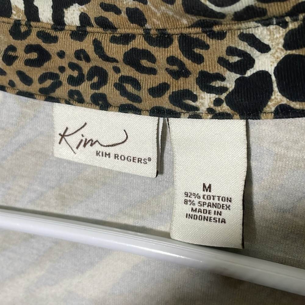 Kim Rogers Zibra And Leopard Print Lightweight Zip Up Jacket - Picture 4 of 5